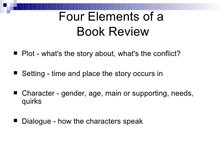 what are the elements of a book report